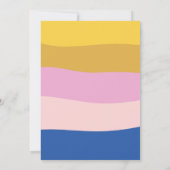 Invitation Bleu rose jaune mignon Jouer Fête des mariées rétr (Dos)