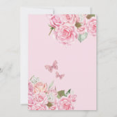 Invitation Bleu rose or Tiara Floral Butterfly Quinceanera (Dos)