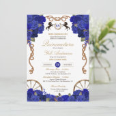 Invitation Bleu Rose Ouest Charra Quinceañera (Debout devant)