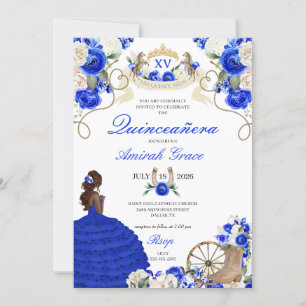 Invitation Bleu Rose Ouest Charro Mariachi Quinceañera