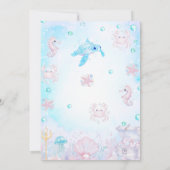 Invitation Bleu rose sirène traîne sous la mer Anniversaire (Dos)