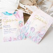 Invitation Bleu rose sous la mer Shellabrate 8e anniversaire