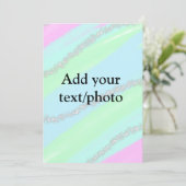 Invitation Bleu rose vert paillettes scintillent pastel ajout (Debout devant)