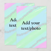 Invitation Bleu rose vert paillettes scintillent pastel ajout (Devant / Derrière)