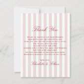 Invitation Bleu rose Verticale Grilles Mariage moderne Merci (Devant)