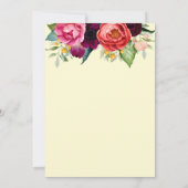 Invitation Bleu rouge Marine Bleu Floral Botanique Anniversai (Dos)