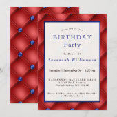 Invitation Bleu rouge patriotique Faux Tufday (Devant / Derrière)