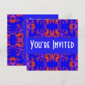 Invitation bleu rouge vif (Devant / Derrière)