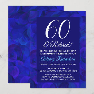 Invitation Bleu Royal 60 et Fête de départ à la retraite