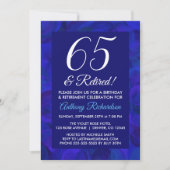 Invitation Bleu Royal 65 et Fête de Retraite Retraité (Devant)