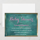 Invitation Bleu royal avec couleur or, mignon (Devant / Derrière)