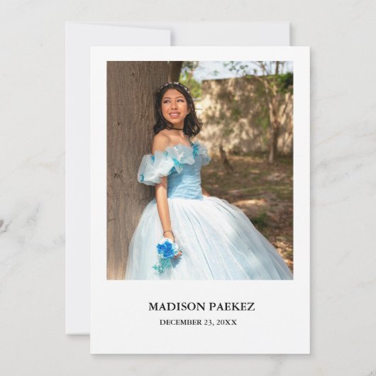 Invitation Bleu Royal Floral Butterfly Quinceanera (Dos)