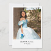 Invitation Bleu Royal Floral Butterfly Quinceanera (Dos)