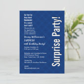 Invitation Bleu royal moderne Ver 005 d'anniversaire fait sur (Debout devant)