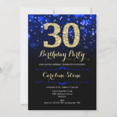 Invitation Bleu Royal Or 30e Anniversaire (Devant)