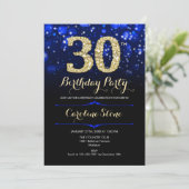 Invitation Bleu Royal Or 30e Anniversaire (Debout devant)