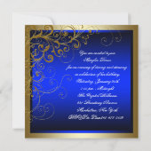 Invitation Bleu Royal Or Femme Bleu Or Anniversaire (Dos)