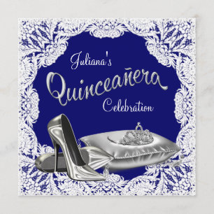 Invitation Bleu royal Quinceanera