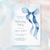 Invitation Bleu ruban anniversaire