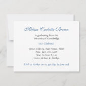 Invitation Bleu Ruban Rouge Graduation (Dos)