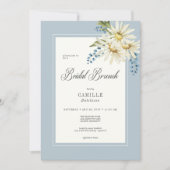 Invitation Bleu rustique & Blancs Brunch nuptial (Devant)