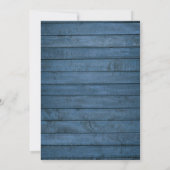 Invitation Bleu Rustique Bois Script Première Communion saint (Dos)