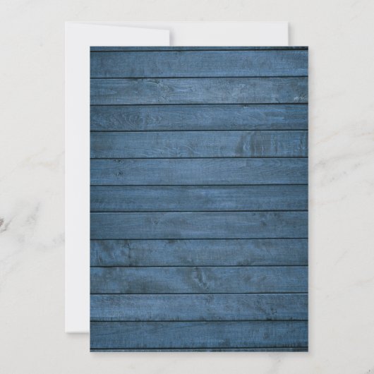 Invitation Bleu Rustique Bois Script Première Communion saint (Dos)