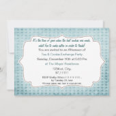 Invitation bleu rustique Holiday Cookie échange de l'invitati (Dos)