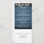 Invitation Bleu Rustique Mason Jars Éclairage Tout En Un Mari (Dos)