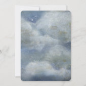 Invitation Bleu Rustique Vintage Nuages Baby Shower (Dos)
