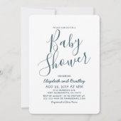 Invitation Bleu Rustique Vintage Nuages Baby Shower (Devant)