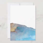 Invitation Bleu & Sable Abstrait Aquarelle Mariage 2 (Dos)