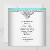Invitation Bleu sarcelle élégant blanc 25e anniversaire de ma (Dos)