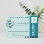 Invitation Bleu sarcelle Montego Bay Jamaïque RSVP (Debout devant)