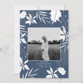 Invitation Bleu sarcelle Photo N/B Baby Shower (Devant)