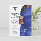 Invitation Bleu Scrubs Infirmière École de soins infirmiers I (Debout devant)