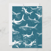Invitation Bleu Shark Boys fête d'anniversaire (Dos)