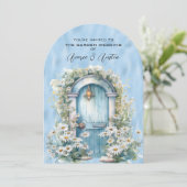 Invitation Bleu Shimmer Garden Porte Daisy (Debout devant)