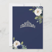 Invitation Bleu Silver Tiara Floral Robe élégante Quinceañera (Dos)