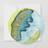 Invitation Bleu Simple Abstrait Aquarelle Art Mariage unique (Dos)