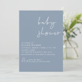 Invitation Bleu Simple Élégant Baby shower Moderne (Debout devant)