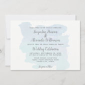 Invitation Bleu simple moderne Aquarelle Laver Brush Strots (Devant)