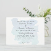 Invitation Bleu simple moderne Aquarelle Laver Brush Strots (Debout devant)