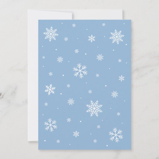 Invitation Bleu Snowflakes Baby Il fait froid dehors Baby sho (Dos)