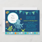 Invitation Bleu sous la mer Anniversaire (Devant)