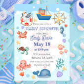 Invitation Bleu sous la mer Baby Boy Douche