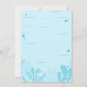 Invitation Bleu sous la mer Baby shower pour garçon (Dos)