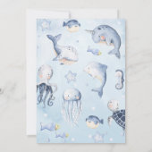 Invitation Bleu sous le Baby shower Sea Boys Panneau de la ta (Dos)
