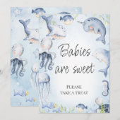 Invitation Bleu sous le Baby shower Sea Boys Panneau de la ta (Devant / Derrière)