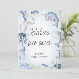 Invitation Bleu sous le Baby shower Sea Boys Panneau de la ta